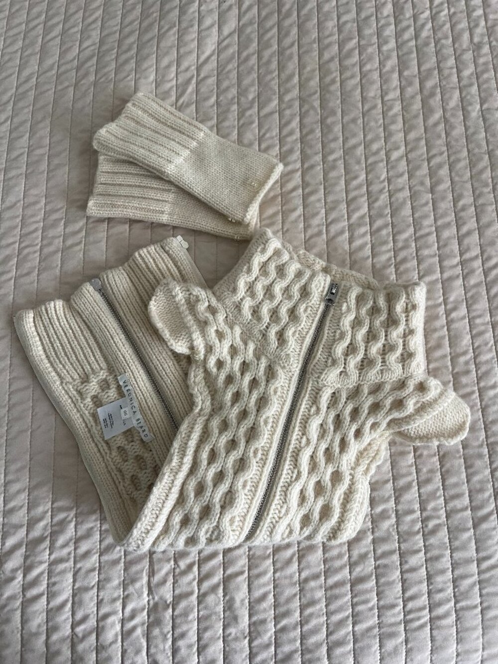 Veronica Beard Ivory Upstate Dickey + Cuffs sz O/S